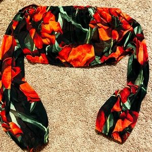Floral sheer crop top